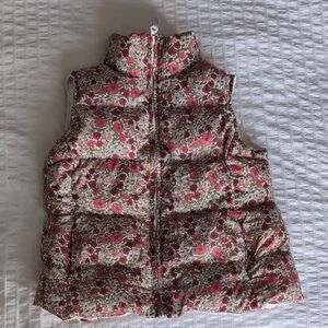 Lands' End Kids Floral Vest - Pink and Green